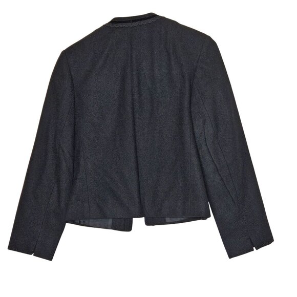 Traditional Bavarian Loden Wool Jacket Elegant Chain Buttons Embroidered Trim S - Picture 2 of 11